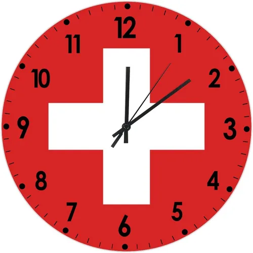 Miniatura 56 de Cheyan Reloj de pared con bandera de Canadá de 12 pulgadas, silencioso, sin tictac, de PVC, funciona con pilas, reloj redondo decorativo, regalo