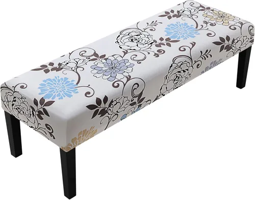 Miniatura 35 de Fuloon - Funda elástica de jacquard para banco de comedor, antipolvo, desmontable, funda para banco lavable, protector de cojín de asiento para Beige