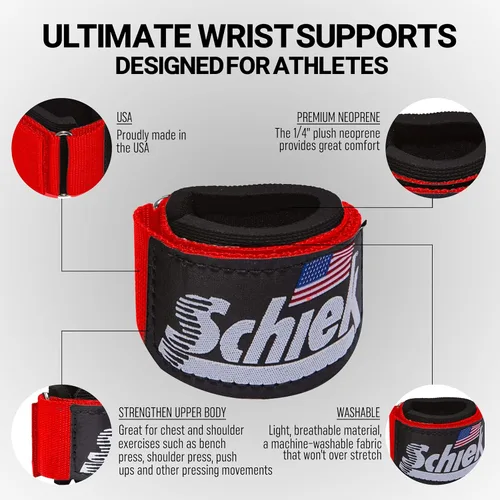 Miniatura 3 de Schiek Muñeca deportiva modelo 1100 WS Ultimate para levantamiento de pesas Rojo