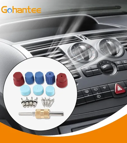 Miniatura 2 de Kit de núcleo de válvula de aire acondicionado, accesorios de núcleos de válvula Schrader, accesorios A/C R12 R134a válvula de refrigeración, núcleo