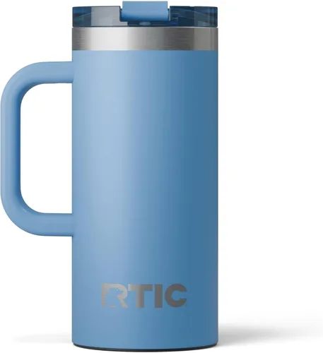Miniatura 25 de RTIC - Taza de viaje para viajes de 16oz con tapa y asa, forrada en cerámica, aislada, de acero inoxidable, metálica, de doble pared con aislamiento