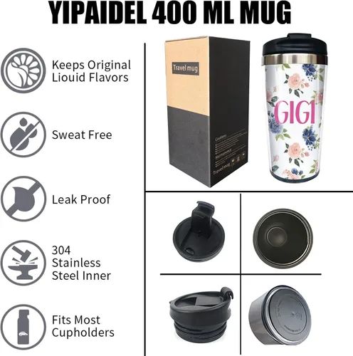 Miniatura 3 de Corgi Butt - Taza de café de viaje de acero inoxidable de 13 onzas, divertida botella de agua con aislamiento, vaso de regalo de cumpleaños