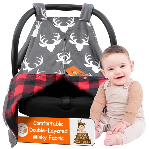 Miniatura 2 de Dear Baby Gear - Toldo de asiento de automóvil de 40 x 30 pulgadas, funda para transportar bebés para niños y niñas, uso acogedor para otoño