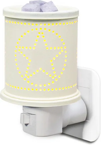 Miniatura 9 de CVHOMEDECO. Calentador eléctrico de cera para pared, calentador de tarta de metal doble perforado, calentador de velas decorativo para velas