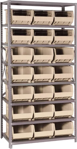Miniatura 536 de Quantum QSBU-245BK Heavy Duty Shelving Unit with (7) Shelves and (24) QUS245 Black Bins for Garage Warehouse Storage Distribution 400 lb Load