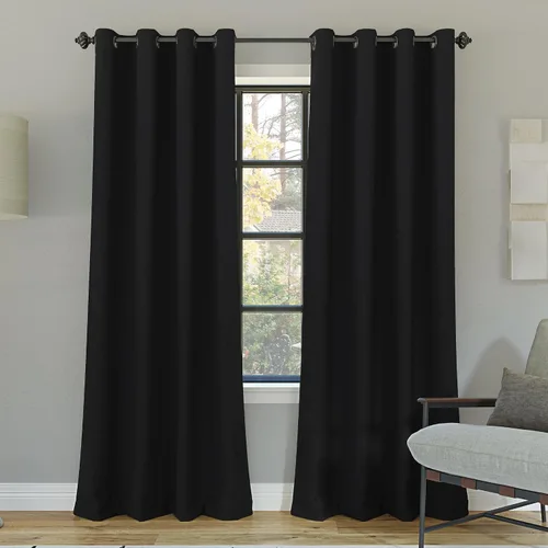 Miniatura 61 de Sun Zero Nordic - Juego de 2 paneles de cortinas con ojales de grado teatral extremo 100% opacas, 104" x 96" (2* 52" x 96"), cortinas opacas blanco