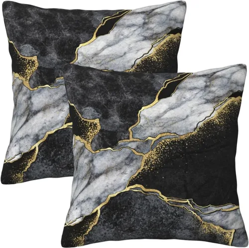Miniatura 14 de Lcokin - Fundas de almohada decorativas con rayas rojas y negras abstractas, 16 x 16 pulgadas, juego de 2, funda cuadrada de cojín gris para sofá