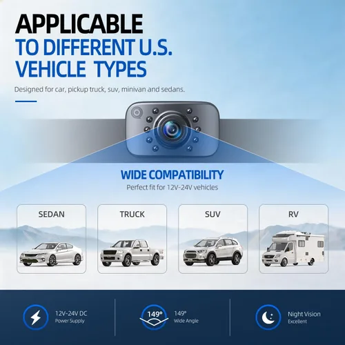 Miniatura 3 de eRapta ERT01 Cámara de respaldo HD para placa de matrícula de visión trasera cámara de reversa universal para camioneta, automóvil, SUV, ángulo