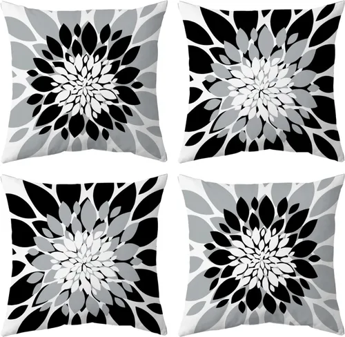 Juego de 4 fundas impermeables para cojines de exterior de 18x18, decorativas, para exteriores, fundas de cojín para jardín, cuadradas, para muebles