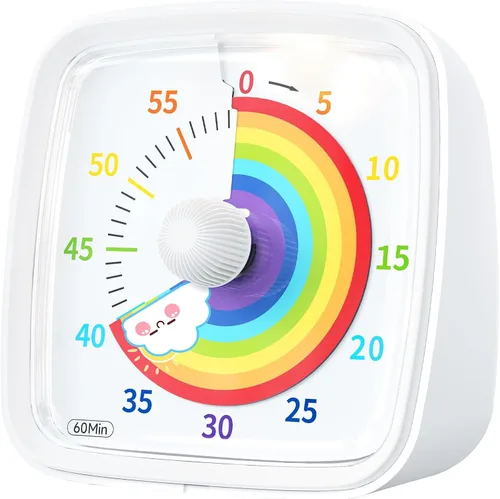 Miniatura 13 de Yunbaoit Temporizador visual con luz nocturna, temporizador de cuenta regresiva de arco iris de 60 minutos para niños y adultos, herramienta