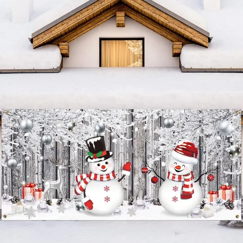 Miniatura 9 de Qeeenar Decoraciones Navideñas para Puerta de Garaje Establo de la Natividad Cubierta de Puerta de Garaje 6 x 13 pies Pesebre para Escena