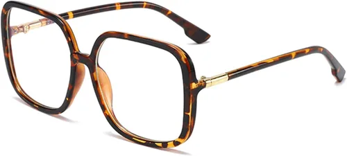 Miniatura 7 de Gafas de lectura cuadradas retro para mujer, bloqueo de luz azul, marcos de anteojos de gran tamaño, lente grande Negro