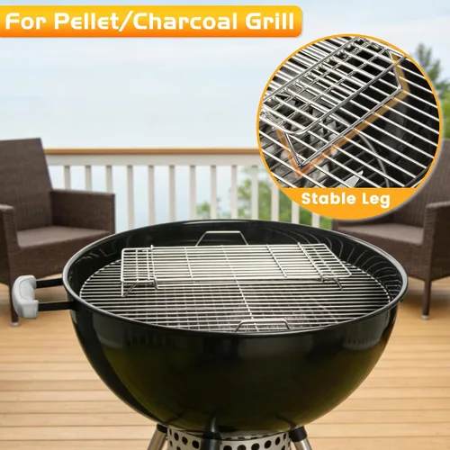 Miniatura 6 de Rejilla para parrilla Blackstone Rejilla de calentamiento Taco Perros Calientes Estante superior para Weber Pit Boss Nexgrill Mesa Plana BBQ Cocina