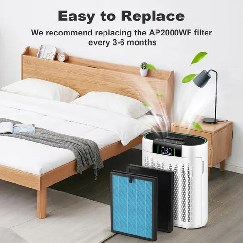 Miniatura 2 de AP2000WF - Filtro de repuesto compatible con KNKA AP2000WF Air Puri-Fier, 3 etapas de filtración con filtro de carbono, versión de eliminación