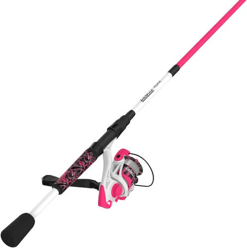 Miniatura 2 de Zebco Roam - Combo de carrete giratorio y caña de pescar, varilla de fibra de vidrio, mango cómodo dividido, perilla de mango suave al tacto, Rosa