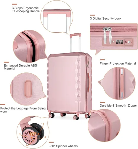 Miniatura 2 de PINPON Conjuntos de equipaje P518 A558 A38, Oro rosado, Conjuntos de equipaje