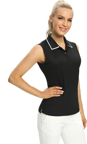 Miniatura 5 de Camisetas polo para mujer, sin mangas, para golf, tenis, UPF 50+, ligeras