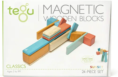 Miniatura 14 de Conjunto de 24 bloques magnéticos de madera de Tegu, Natural