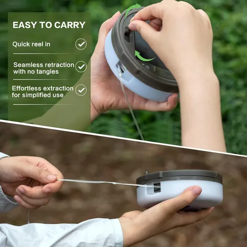 Miniatura 7 de Cadena de luces solares para campamento, 4 en 1, cadena de luces para acampar al aire libre (39.4 pies) con 8 modos de iluminación, funciona