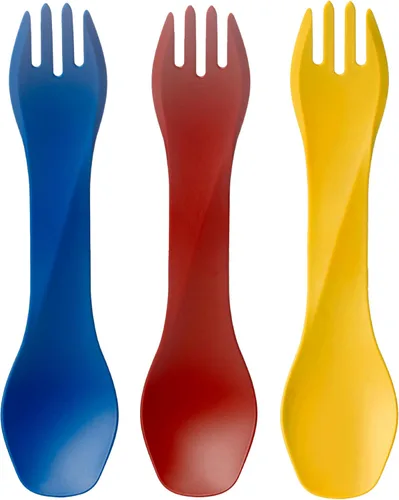 Miniatura 18 de humangear GoBites Uno Mini - Juego de 3 utensilios de viaje y campamento, utensilios de comedor portátiles y compactos, material seguro
