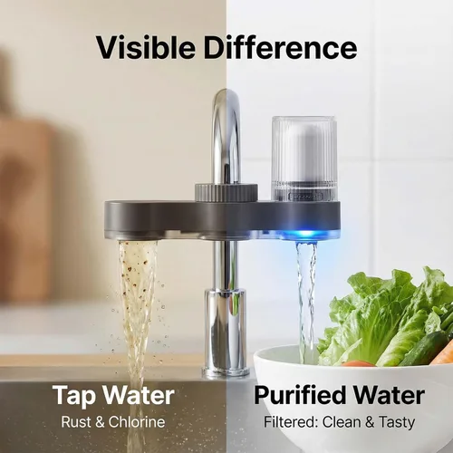 Miniatura 7 de Sistema de filtración de agua de montaje en grifo vertical, filtro de agua del grifo del fregadero, purificador de agua del grifo de varias etapas