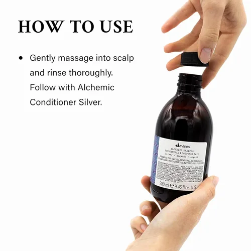 Miniatura 4 de Davines Champú alquimico, limpieza segura para cabello teñido, 6 tonos vibrantes para iluminar e intensificar Plateado