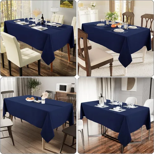 Miniatura 6 de Smiry Mantel rectangular de poliéster impermeable antiarañazos, mantel decorativo de tela lavable para comedor, bufé, fiestas y exteriores, 60 x 84