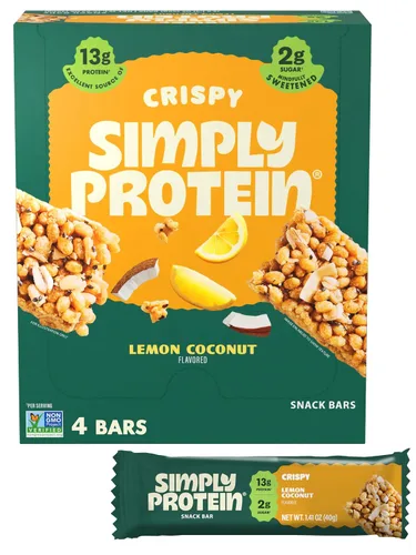 Miniatura 23 de Simply Protein - Barras crujientes de canela y nuez - Barras de proteínas a base de plantas - Bajo en carbohidratos, bajo en azúcar, alta fibra