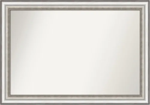 Miniatura 143 de Amanti Art Espejo de baño plateado para sobre el fregadero, 26 x 26 pulgadas, espejo cuadrado de plata antigua, marco de madera tradicional mediano