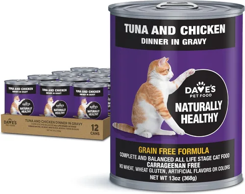Miniatura 12 de Dave's Pet Food Grain Free Wet Cat Food (Minced Chicken in Gravy), Naturally Healthy Canned, Added Vitamins & Minerals, Wheat, Gluten & GMO-Free