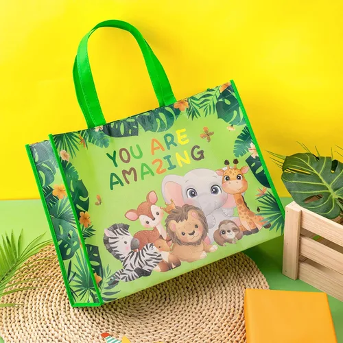 Miniatura 7 de Loveinside Bolsas grandes de regalo recicladas con asas, bolsa de regalo reutilizable para fiestas de cumpleaños para niños, bolsa de compras – 16 x