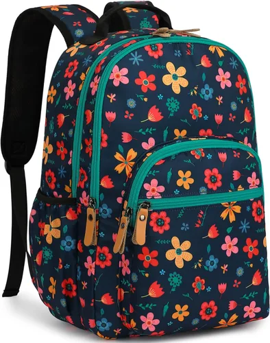 Miniatura 83 de Leaper Mochila para laptop para mujer: linda mochila floral para escuela, universidad, viajes, trabajo, mochila ligera para niños, Negro margarita