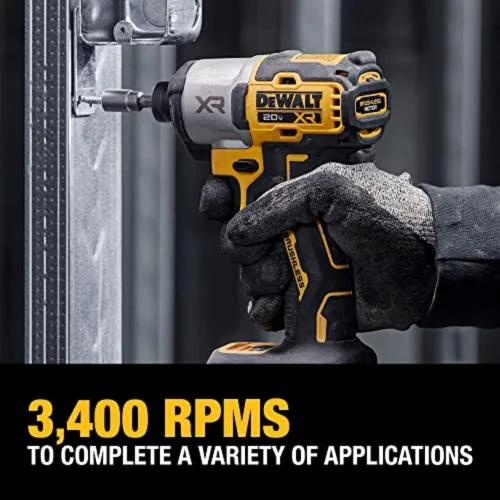 Miniatura 12 de DEWALT Atornillador de Impacto 20V MAX, Inalámbrico, 3 Velocidades, Batería y Cargador Incluidos (DCF845P1)