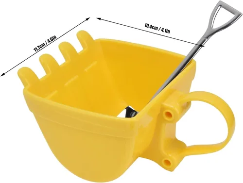 Miniatura 3 de Taza divertida de 11.2 fl oz, taza de cubo de excavadora con cuchara de pala de acero inoxidable, taza de café, taza de té creativa, taza de leche