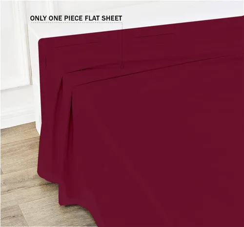 Miniatura 2 de TBM 1PC Solid Flat Sheet Smooth Touch Hotel Quality 100% Egyptian Cotton Perfectly Fit for Oversize and Extra Height Bed Solid 600 Thread Count