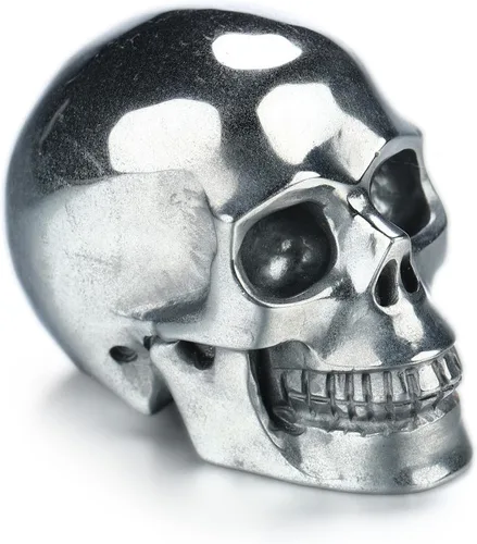 Miniatura 8 de Skullis 2.0 "Cráneo alienígena de cristal de obsidiana negra, escultura de arte fino de piedras preciosas talladas a mano, estatua de piedra