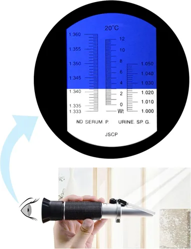 Miniatura 6 de Refractómetro clínico con ATC, proteína sérica de triple escala/gravedad específica de la orina/índice de refracción