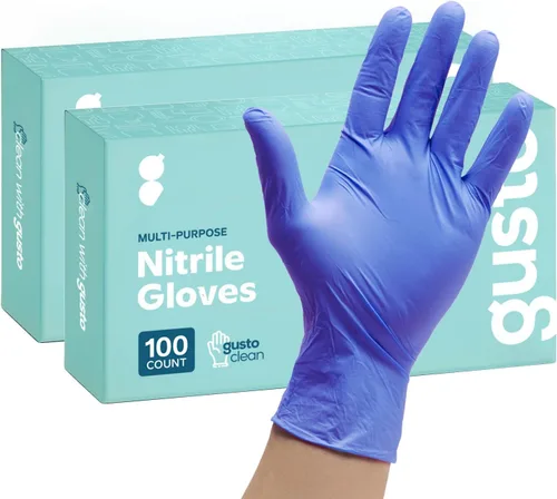 Miniatura 9 de GUSTO Blue Nitrile Gloves, Disposable Gloves – 4 Mil, Latex & Rubber Free, Non-Sterile Powder-Free (Formerly Comfy Package)