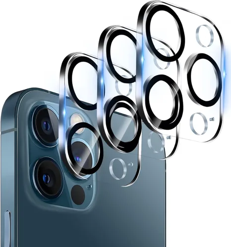 Miniatura 34 de Paquete de 3. Protector de lente de cámara Dengduoduo para iPhone 11 y iPhone 12 Mini, Glitter Bling Sparkle Ultra HD, vidrio templado, dureza 9H