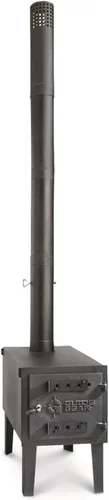 Miniatura 3 de Guide Gear Estufa de leña grande para exteriores portátil con tubo de chimenea para cocinar, acampar, tienda de campaña, senderismo, pesca, mochilero