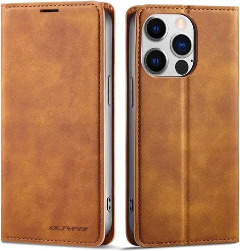 Miniatura 38 de QLTYPRI Funda para iPhone Air, Funda de piel sintética premium TPU parachoques con tarjetero Kickstand adsorción magnética oculta a prueba de golpes