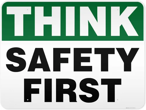 Miniatura 13 de Think Safety First Sign, 24 x 30 pulgadas, HDPE de 55 mil de grosor (polietileno de alta densidad), fabricado en Estados Unidos por My Sign Center