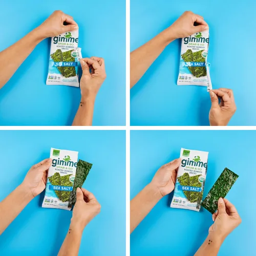 Miniatura 8 de Gimme Seaweed Grab & Go - Bocadillos de Algas Marinas Tostadas Orgánicas Premium, Sal Marina, 5 Unidades Sin Bandeja, Keto, Vegano, Sin Gluten, Gran