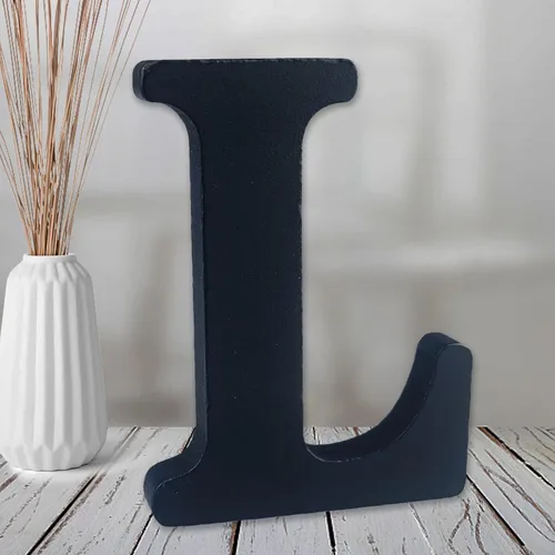 Miniatura 18 de AOCEAN Letras de madera de 6 pulgadas en negro, letra de madera sin terminar para letras decorativas de pared, letras en relieve, letrero de corte B