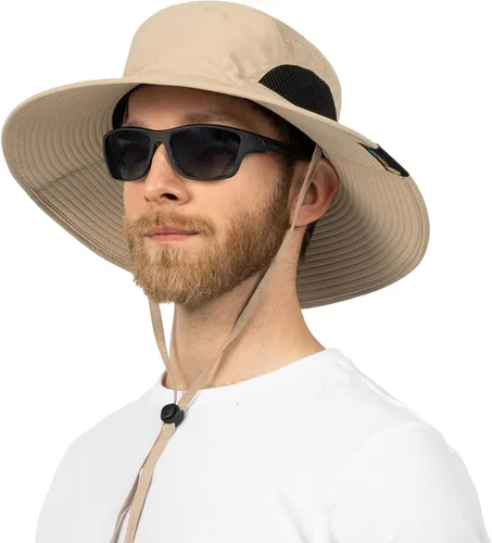 Miniatura 18 de SUN CUBE Sombrero de ala ancha para hombres y mujeres, sombreros de pesca, protección solar UV, sombrero de pescador, sombrero de pescador