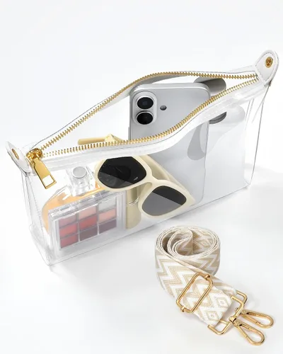 Miniatura 5 de HULISEN Bolsa transparente para eventos de estadio, monederos transparentes para mujeres, bolso cruzado de estadio, bolso transparente para Correa