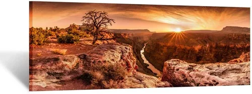 KREATIVE ARTS Lienzo grande para pared, hermoso paisaje del Parque Nacional del Gran Cañón, Arizona, Estados Unidos, fotos panorámicas de puesta de