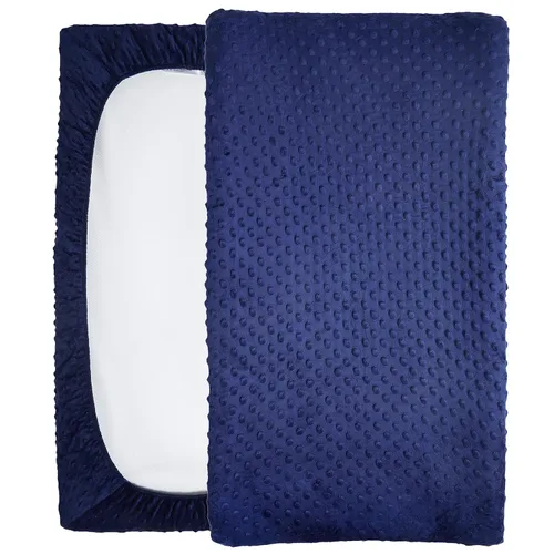 Miniatura 2 de Funda para cambiador, diseño de puntos súper suaves, agradable a la piel, transpirable, lavable, para bebé niño y niña (azul estate)