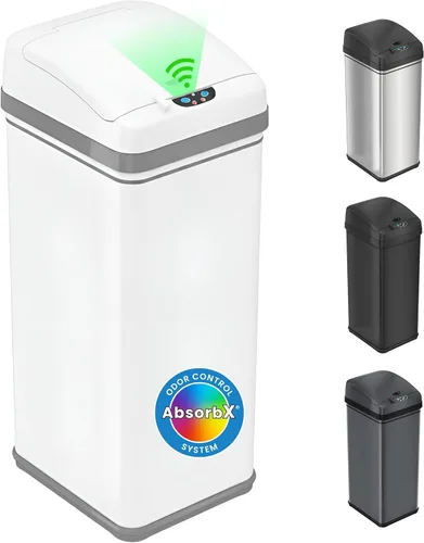 Miniatura 20 de iTouchless PUEDE DE BASURA AUTOMÁTICO DE 13 GALONES CON FILTRO DE ABSORTE DE OLOR Y BLOQUEO DE LA TAPA, PINDADOR DE BASURA DE COCINA DE SENSOR