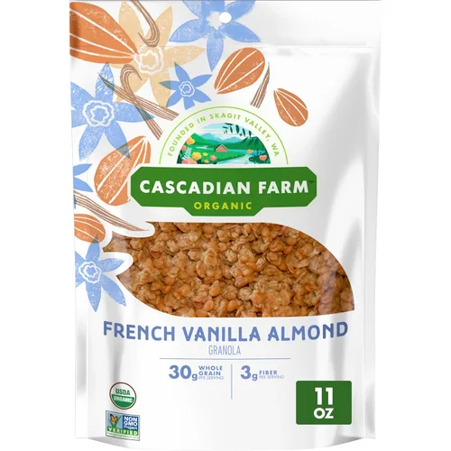 Miniatura 16 de Cascadian Farm Granola orgánica, cereal de almendras de chocolate oscuro, bolsa resellable, 11 onzas